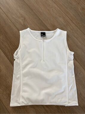 HEAD White Ribbed Zip-Front Athletic Top